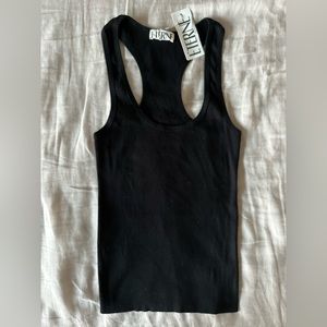 ÉTERNE Rib Racerback Tank Black (Size: S)